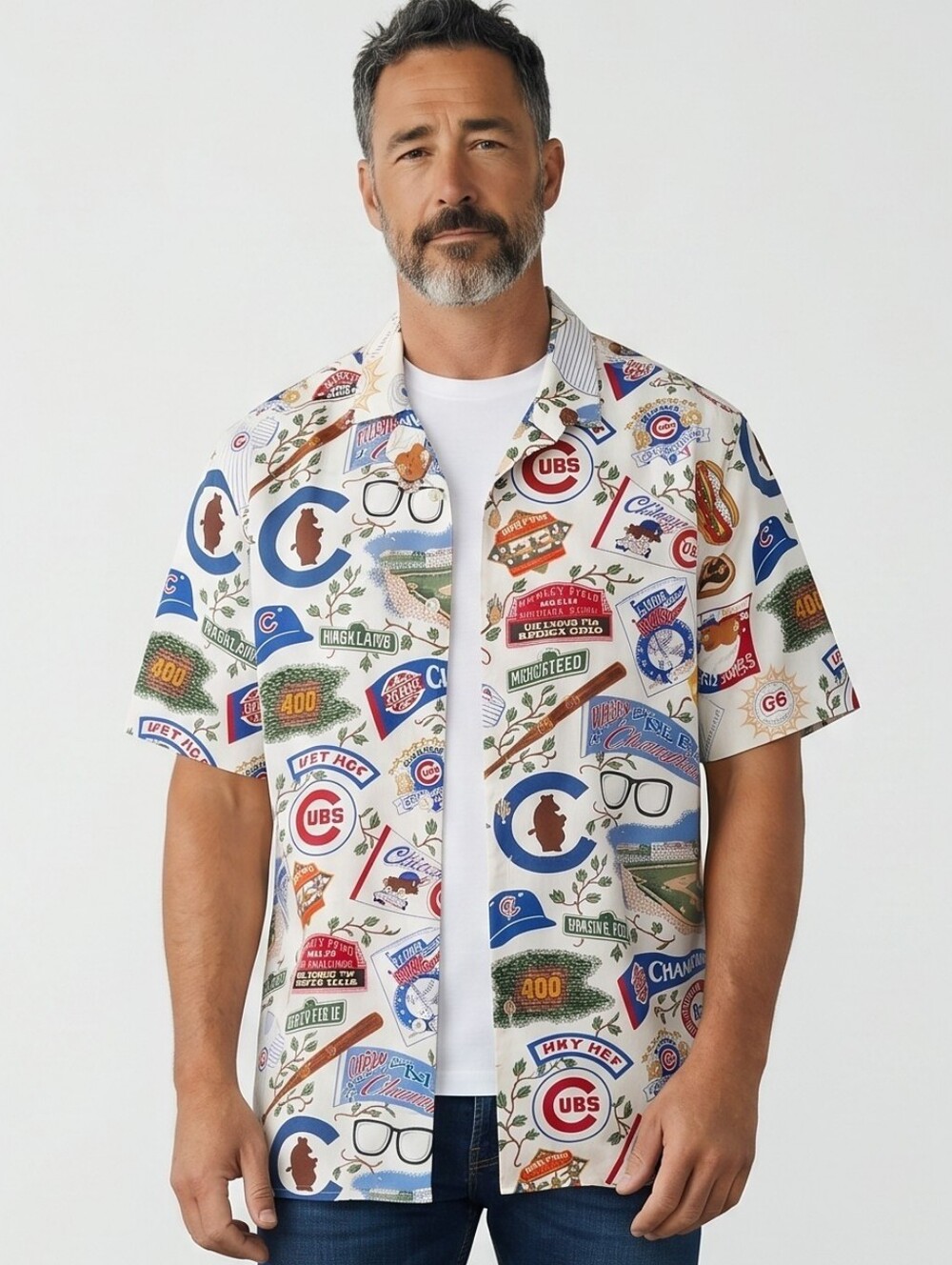 Chicago Cubs Reyn Spooner Wrigley Field Shirt MLB Cotton White  ..Size XL